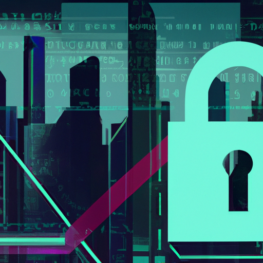 Ilustração de violações de cibersegurança, com um cadeado digital e dados de usuários comprometidos.