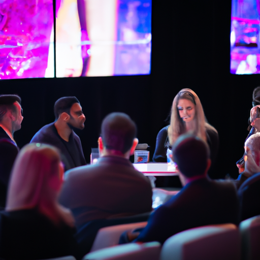 Painel de discussão sobre criptomoedas e ETFs, com palestrantes diversos e público engajado.