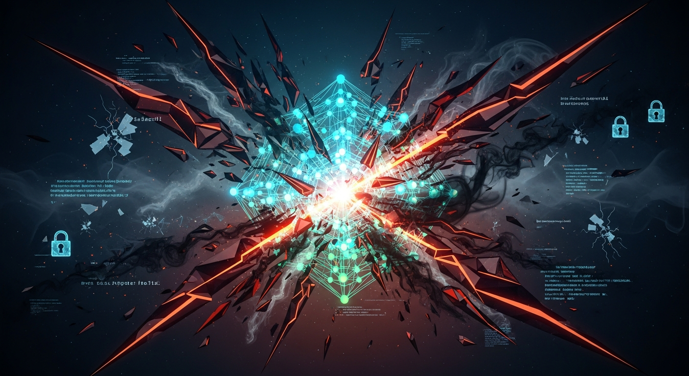 Arte digital abstrata: rede complexa de nós blockchain azuis e verdes, segurança cripto global.