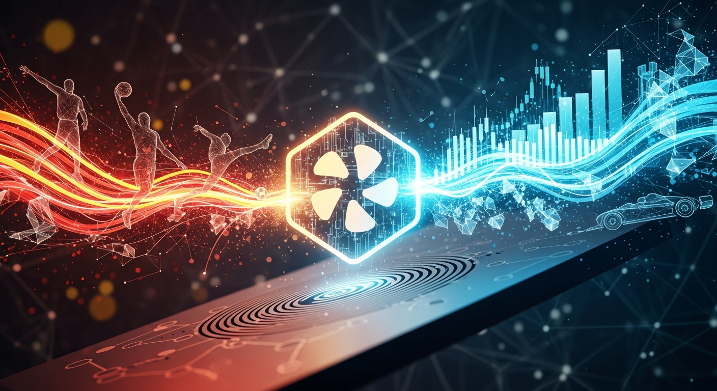 Modern digital arte: ícone de fan token brilhante, mesclando esportes e fintech.