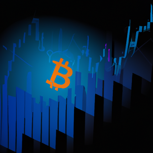 Ilustração de um gráfico com tendências de criptomoedas em alta, logotipo do Bitcoin e símbolos de altcoins.