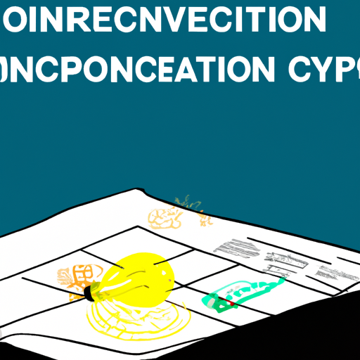 Ilustração de plataforma de criptomoeda fechando, com Bitcoin, documentos regulatórios e ambiente digital.