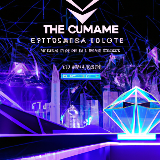 Imagem futurista de Dubai, com gráficos ascendentes e elementos digitais representando o crescimento do Ethereum.