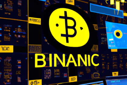 Ilustração digital da interface da extensão Binance Wallet, destacando segurança e design acessível.