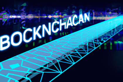 Representação digital de uma ponte blockchain entre Base e Solana, ilustrando movimento de criptomoedas.