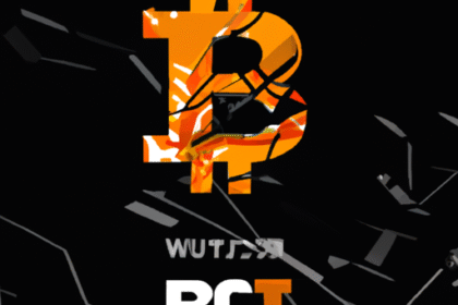 Ilustração do logo Wrapped Bitcoin (WBTC) integrado à blockchain Sui, com elementos DeFi e tecnologia LayerZero.