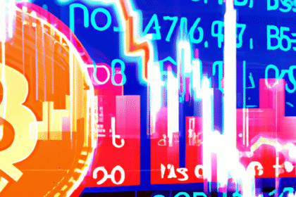 Gráficos e charts mostrando a movimentação do preço do Bitcoin e cortes de juros.