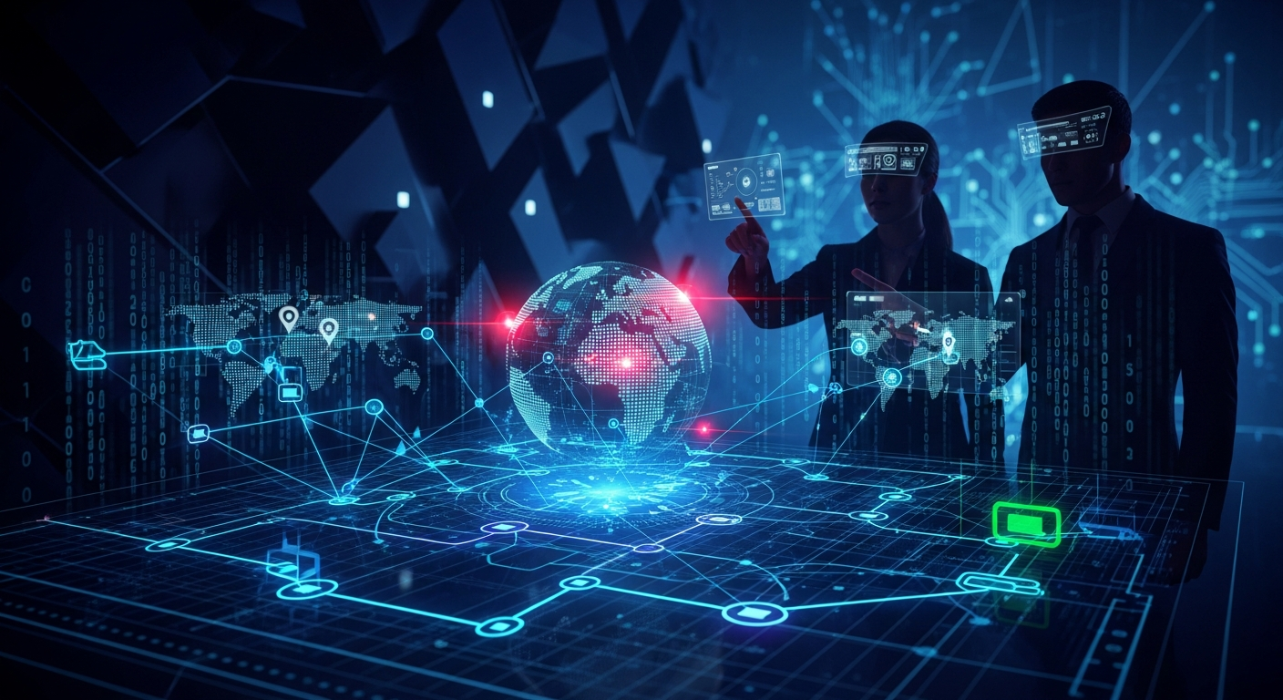 Modern digital art: Intricate glowing interface combate lavagem de dinheiro com criptomoedas.