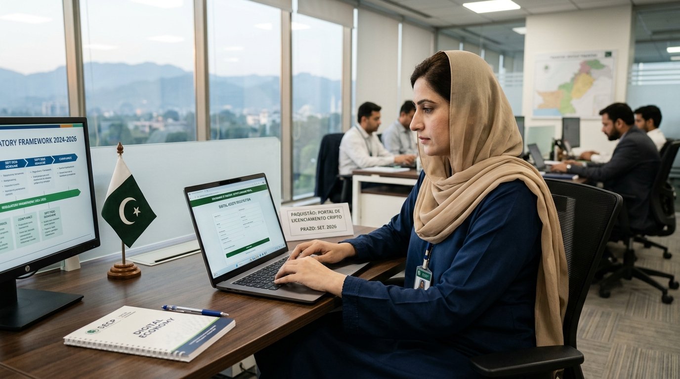 Paquistão abre portal de licenciamento cripto: prazo 2026 — Pakistan opens crypto licensing portal, sets Sept. 5 deadline for