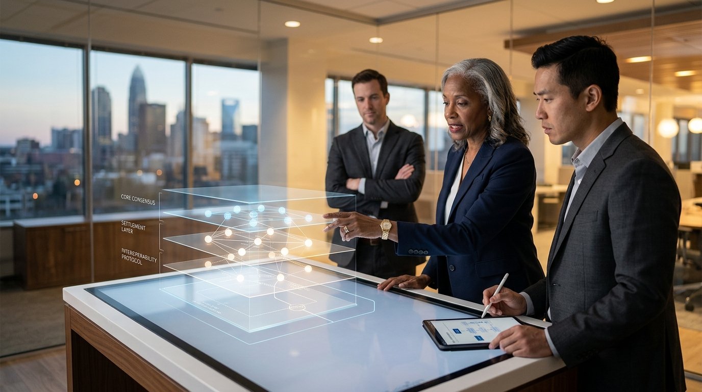 A arquitetura da BankChain: excelência em infraestrutura financeira — US banking groups plan nationwide blockchain network fo
