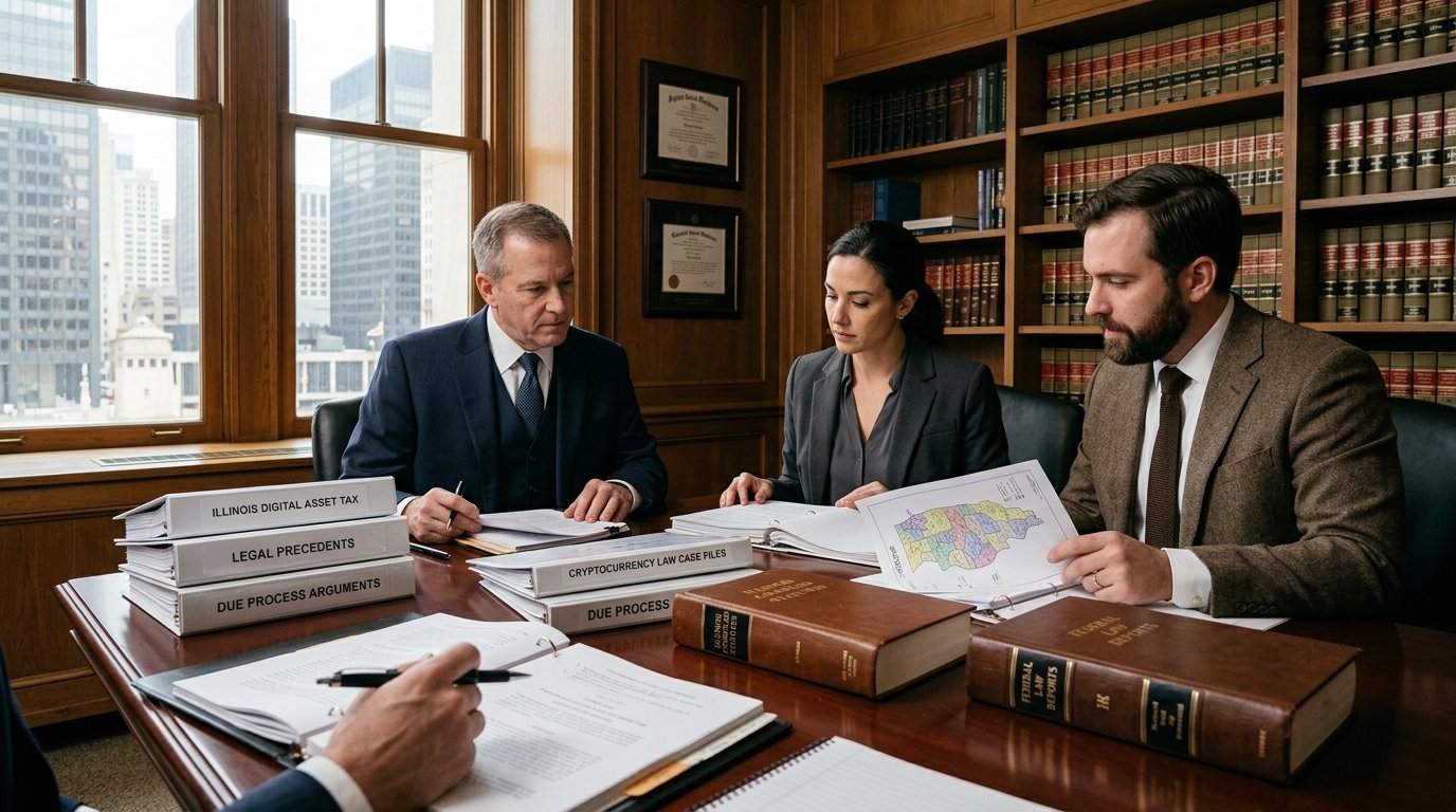 Precedentes legais e o cenário de litígios em Illinois — Crypto advocacy groups oppose Illinois digital asset tax in court